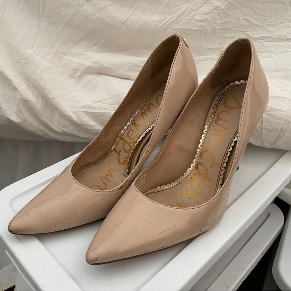 Sam Edelman Beige Patent Heels